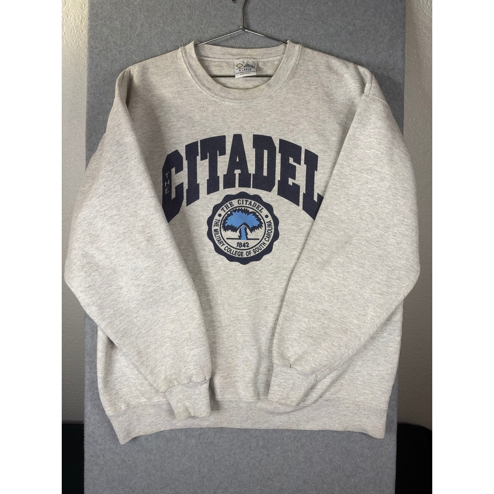 Vintage The Cotton Exchange The Citadel Sweatshirt XL Gray Military College USA